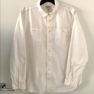 J.Crew White Classic Fit Chambray Shirt